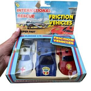 Vintage Madison Ltd Friction Vehicles International Rescue Pack of 3 Toy Car NOS